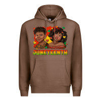 Chestnut juneteenth with afro black kids Premium Hoodie - texasbilliewilder