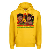 Lemon juneteenth with afro black kids Premium Hoodie - texasbilliewilder