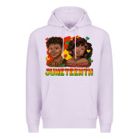 Lilac juneteenth with afro black kids Premium Hoodie - texasbilliewilder
