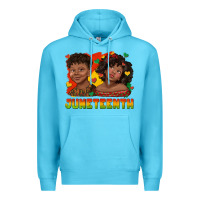 Ocean Blue juneteenth with afro black kids Premium Hoodie - texasbilliewilder