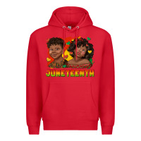Red juneteenth with afro black kids Premium Hoodie - texasbilliewilder