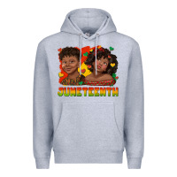 Heather Grey juneteenth with afro black kids Premium Hoodie - texasbilliewilder