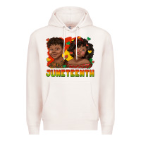 Pale Pink juneteenth with afro black kids Premium Hoodie - texasbilliewilder