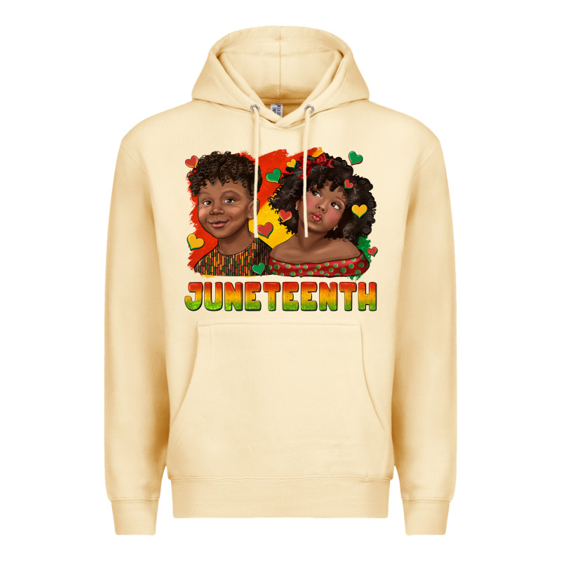 Juneteenth With Afro Black Kids Premium Hoodie by texasbilliewilder | Teevron