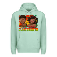 Seafoam juneteenth with afro black kids Premium Hoodie - texasbilliewilder