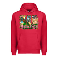 Cardinal happy easter rooster chicken and chick Premium Hoodie - RanaPortraitStore