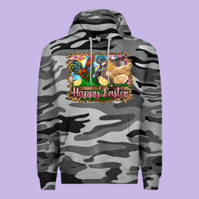 Happy Easter Rooster Chicken And Chick Premium Hoodie Designed By Ranaportraitstore