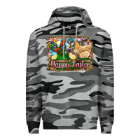 Slate Camo happy easter rooster chicken and chick Premium Hoodie - RanaPortraitStore