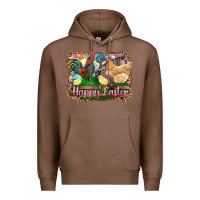 Chestnut happy easter rooster chicken and chick Premium Hoodie - RanaPortraitStore