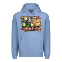 Colony Blue happy easter rooster chicken and chick Premium Hoodie - RanaPortraitStore