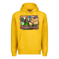Lemon happy easter rooster chicken and chick Premium Hoodie - RanaPortraitStore