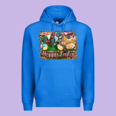 Happy Easter Rooster Chicken And Chick Premium Hoodie Designed By Ranaportraitstore