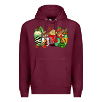 Burgundy tiger coffee cups Premium Hoodie - Zillion Design Studio
