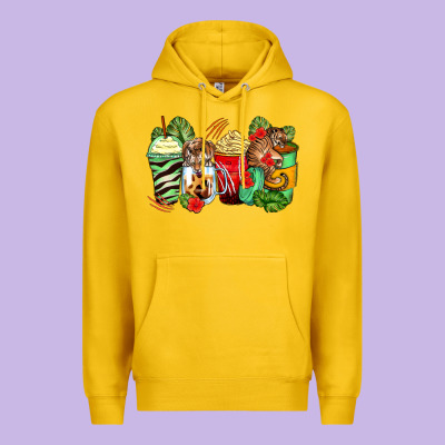 Tiger Coffee Cups Premium Hoodie Designed By Zillion Design Studio