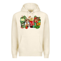 Tofu tiger coffee cups Premium Hoodie - Zillion Design Studio