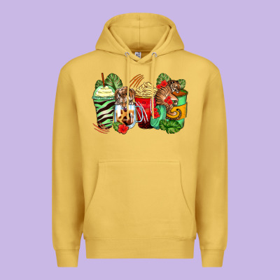 Tiger Coffee Cups Premium Hoodie Designed By Zillion Design Studio
