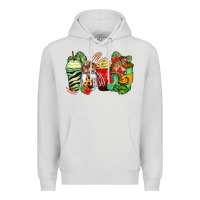 Dove Grey tiger coffee cups Premium Hoodie - Zillion Design Studio