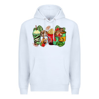White tiger coffee cups Premium Hoodie - Zillion Design Studio