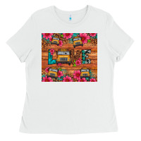White love school bus leopard Ladies Tee - Artiststas