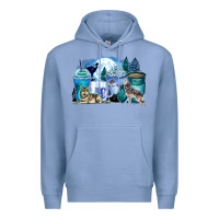 Colony Blue wolf coffee cups Premium Hoodie - Zillion Design Studio