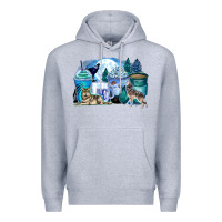 Heather Grey wolf coffee cups Premium Hoodie - Zillion Design Studio