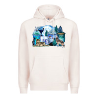 Pale Pink wolf coffee cups Premium Hoodie - Zillion Design Studio