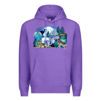 Purple wolf coffee cups Premium Hoodie - Zillion Design Studio
