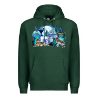 Sports Green wolf coffee cups Premium Hoodie - Zillion Design Studio