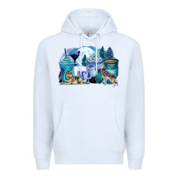 White wolf coffee cups Premium Hoodie - Zillion Design Studio