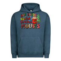 Pigment Midnight Navy hot cocoa and christmas movies Urban Hoodie - Zillion Design Studio
