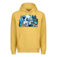 Antique Gold wolf coffee cups Premium Hoodie - Zillion Design Studio