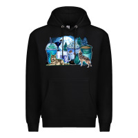 Black wolf coffee cups Premium Hoodie - Zillion Design Studio