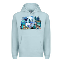 Blue Mist wolf coffee cups Premium Hoodie - Zillion Design Studio