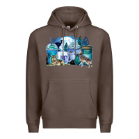 Coffee wolf coffee cups Premium Hoodie - Zillion Design Studio