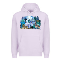 Lilac wolf coffee cups Premium Hoodie - Zillion Design Studio
