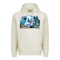 Oatmeal Heather wolf coffee cups Premium Hoodie - Zillion Design Studio