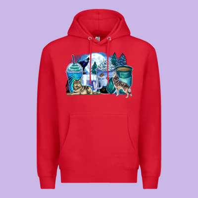 Wolf Coffee Cups Premium Hoodie Designed By Zillion Design Studio