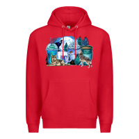 Red wolf coffee cups Premium Hoodie - Zillion Design Studio