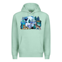 Seafoam wolf coffee cups Premium Hoodie - Zillion Design Studio