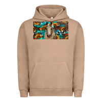 Pigment Burro Horse With Sunflowers Aztec And Cowhide Urban Hoodie - RanaPortraitStore