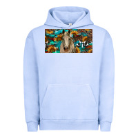 Pigment Grape Ice Horse With Sunflowers Aztec And Cowhide Urban Hoodie - RanaPortraitStore