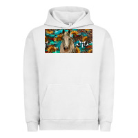 Pigment Lunar Rock Horse With Sunflowers Aztec And Cowhide Urban Hoodie - RanaPortraitStore
