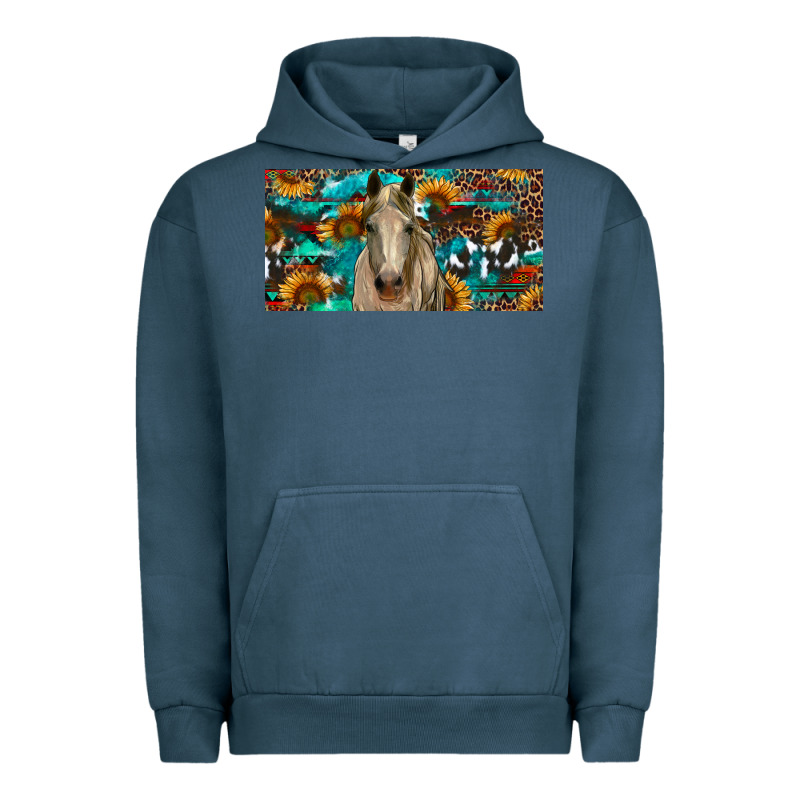 Horse With Sunflowers Aztec And Cowhide Urban Hoodie by RanaPortraitStore | Teevron