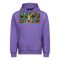 Tulip Horse With Sunflowers Aztec And Cowhide Urban Hoodie - RanaPortraitStore