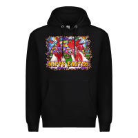 Black Happy Easter Roosters Premium Hoodie - RanaPortraitStore