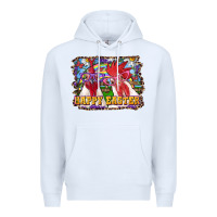 White Happy Easter Roosters Premium Hoodie - RanaPortraitStore