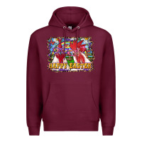Burgundy Happy Easter Roosters Premium Hoodie - RanaPortraitStore