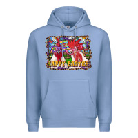 Colony Blue Happy Easter Roosters Premium Hoodie - RanaPortraitStore
