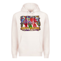 Pale Pink Happy Easter Roosters Premium Hoodie - RanaPortraitStore
