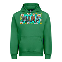 Emerald Turquoise and Daisy Mama Urban Hoodie - RanaPortraitStore